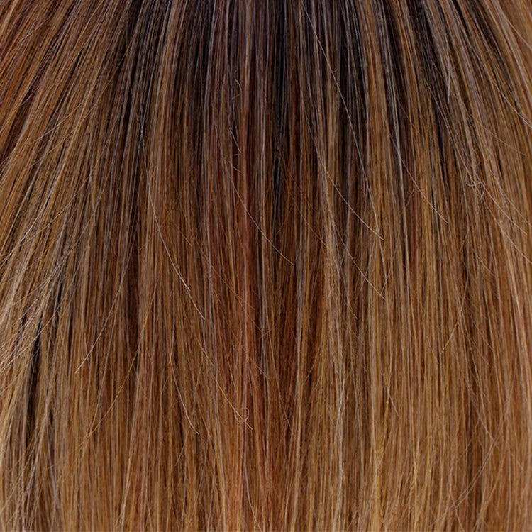 BelleTress Wigs | Sugar Cookie with Hazelnut | 6R/144/88B | Rich dark chocolate rooting with a blend of golden blonde, honey blonde, natural medium blonde, and pure blonde highlights    