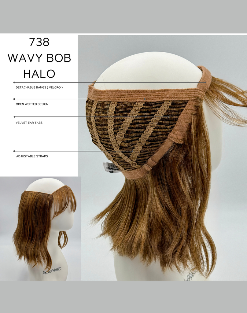 Wavy Halo Bob Top Piece by Rene of Paris | Cap Construction