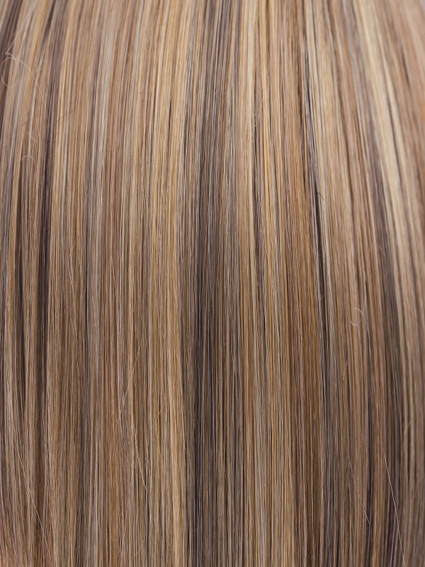 BUTTER PECAN-R | Rooted Dark Blonde with Light Golden Blonde Base Evenly Blended with Brown and Medium Auburn