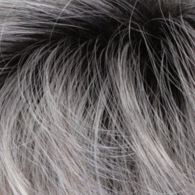 Estetica Wigs | CHROMERT1B | Grey and White with 25% Medium Brown Blend and Off-Black Rooting