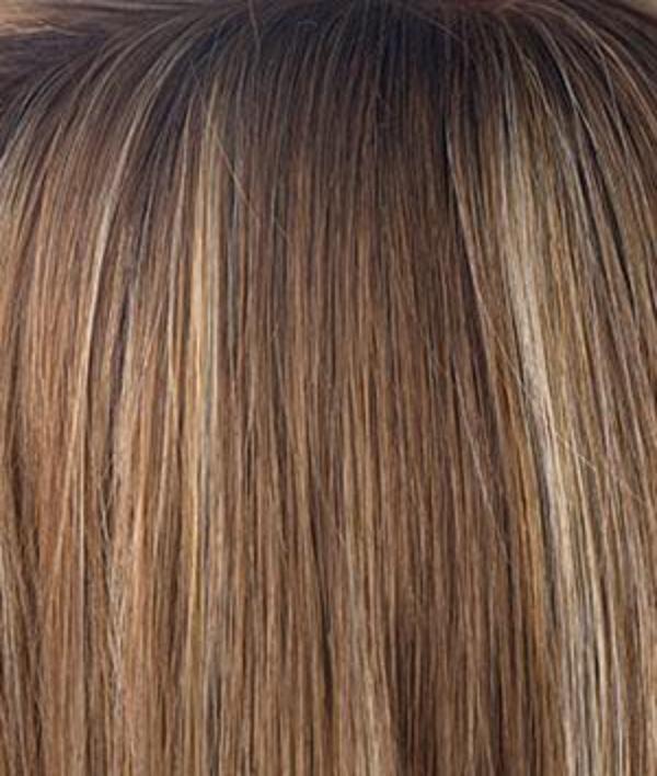 Rene of Paris Wigs | MAPLE SUGAR R | Rooted Medium Brown with Light Honey Brown Base and Strawberry Blonde Highlights