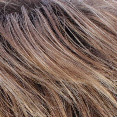 Estetica Wigs | R30/28/26RT4 | Medium Auburn / Light Auburn / Golden Blonde Blend with Dark Brown Roots