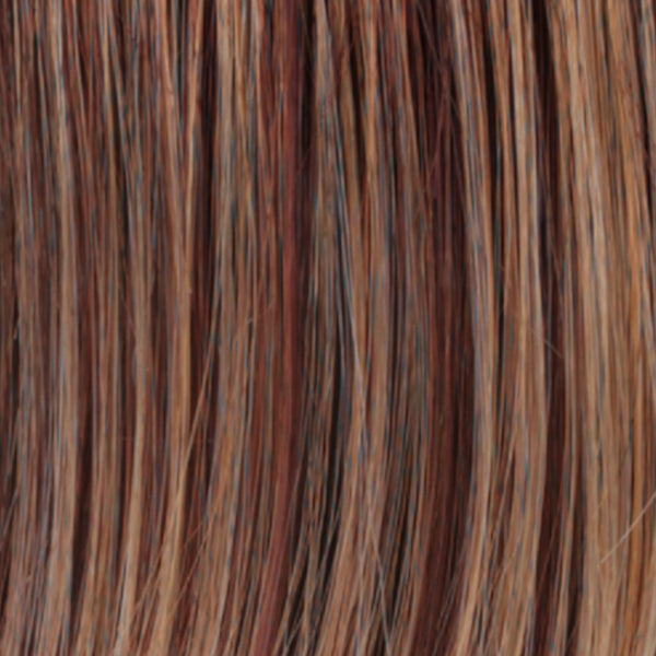 Estetica Wigs | R33LF24 | Dark Auburn Lightening to Golden Blonde Mix in Front